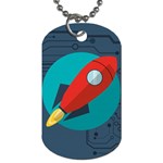 Rocket With Science Related Icons Image Dog Tag (Two Sides) Front