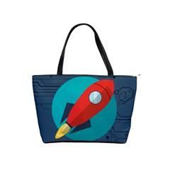 Rocket With Science Related Icons Image Classic Shoulder Handbag by Vaneshart