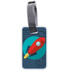 Rocket With Science Related Icons Image Luggage Tag (one Side) by Vaneshart