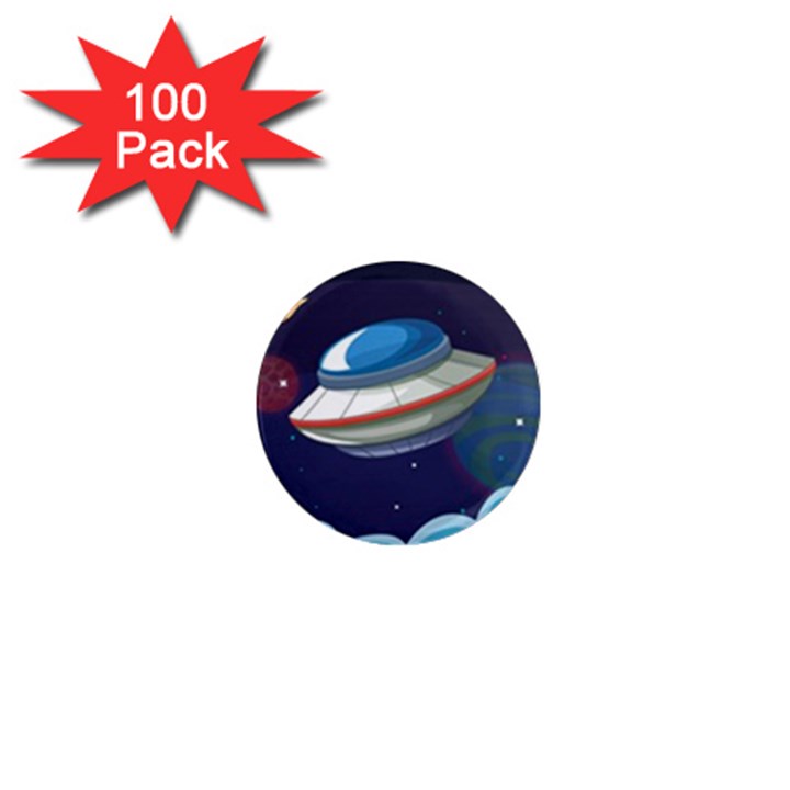 Ufo Alien Spaceship Galaxy 1  Mini Magnets (100 pack) 