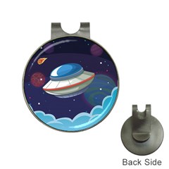 Ufo Alien Spaceship Galaxy Hat Clips With Golf Markers by Vaneshart