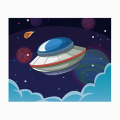 Ufo Alien Spaceship Galaxy Small Glasses Cloth by Vaneshart