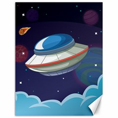 Ufo Alien Spaceship Galaxy Canvas 12  X 16  by Vaneshart