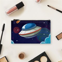 Ufo Alien Spaceship Galaxy Cosmetic Bag (small) by Vaneshart