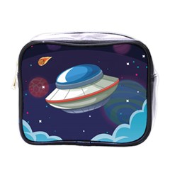 Ufo Alien Spaceship Galaxy Mini Toiletries Bag (one Side) by Vaneshart