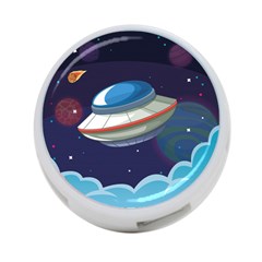 Ufo Alien Spaceship Galaxy 4-port Usb Hub (two Sides) by Vaneshart