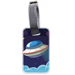 Ufo Alien Spaceship Galaxy Luggage Tag (two Sides) by Vaneshart