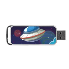 Ufo Alien Spaceship Galaxy Portable Usb Flash (two Sides) by Vaneshart