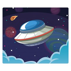 Ufo Alien Spaceship Galaxy Double Sided Flano Blanket (small)  by Vaneshart