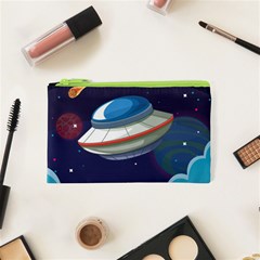 Ufo Alien Spaceship Galaxy Cosmetic Bag (xs) by Vaneshart