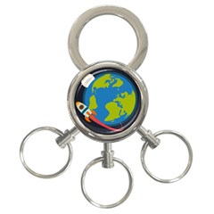 Spaceship Design 3-ring Key Chain by Vaneshart