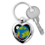 Spaceship Design Key Chain (Heart) Front