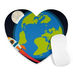 Spaceship Design Heart Mousepads by Vaneshart