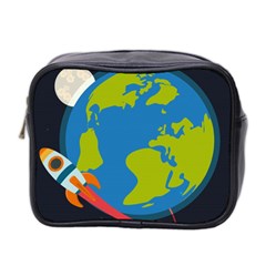 Spaceship Design Mini Toiletries Bag (two Sides) by Vaneshart