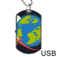 Spaceship Design Dog Tag Usb Flash (one Side) by Vaneshart