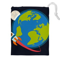 Spaceship Design Drawstring Pouch (5xl)