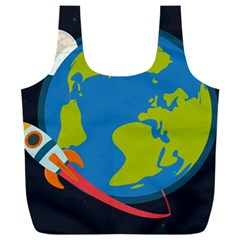 Spaceship Design Full Print Recycle Bag (xxl) by Vaneshart