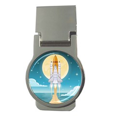 Space Exploration Illustration Money Clips (round)  by Vaneshart