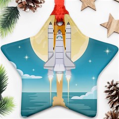 Space Exploration Illustration Star Ornament (two Sides) by Vaneshart