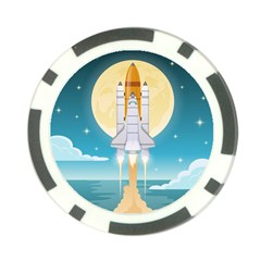 Space Exploration Illustration Poker Chip Card Guard by Vaneshart