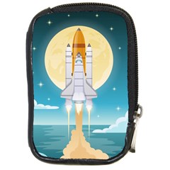 Space Exploration Illustration Compact Camera Leather Case by Vaneshart