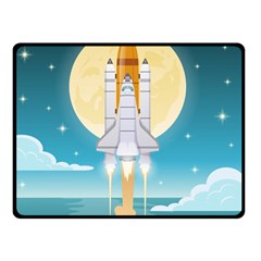 Space Exploration Illustration Double Sided Fleece Blanket (small)  by Vaneshart