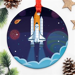 Spaceship Milkyway Galaxy Ornament (round) by Vaneshart