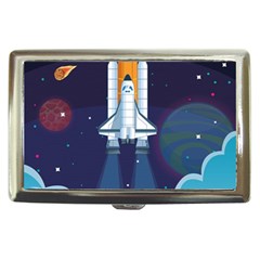 Spaceship Milkyway Galaxy Cigarette Money Case by Vaneshart