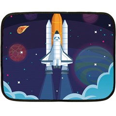 Spaceship Milkyway Galaxy Fleece Blanket (mini) by Vaneshart