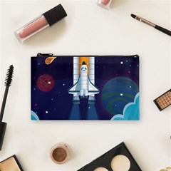 Spaceship Milkyway Galaxy Cosmetic Bag (small) by Vaneshart