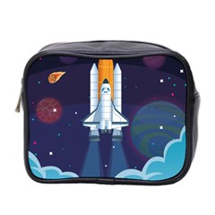 Spaceship Milkyway Galaxy Mini Toiletries Bag (two Sides) by Vaneshart