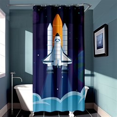 Spaceship Milkyway Galaxy Shower Curtain 36  X 72  (stall)  by Vaneshart