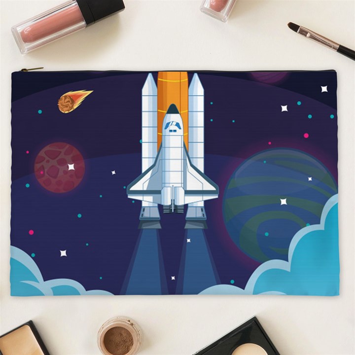 Spaceship Milkyway Galaxy Cosmetic Bag (XXL)