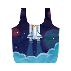 Spaceship Milkyway Galaxy Full Print Recycle Bag (m) by Vaneshart