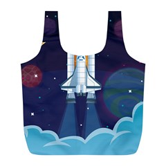 Spaceship Milkyway Galaxy Full Print Recycle Bag (l) by Vaneshart