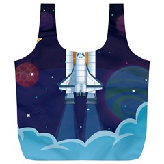 Spaceship Milkyway Galaxy Full Print Recycle Bag (xl) by Vaneshart