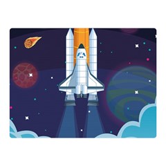 Spaceship Milkyway Galaxy Double Sided Flano Blanket (mini)  by Vaneshart