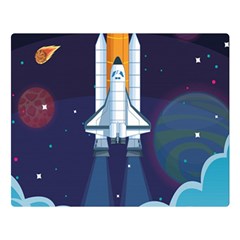 Spaceship Milkyway Galaxy Double Sided Flano Blanket (large)  by Vaneshart