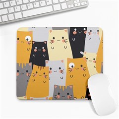 Seamless Pattern Cute Cat Cartoons Large Mousepads by Vaneshart