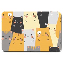 Seamless Pattern Cute Cat Cartoons Large Doormat  by Vaneshart