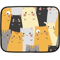 Seamless Pattern Cute Cat Cartoons Fleece Blanket (mini) by Vaneshart