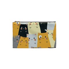 Seamless Pattern Cute Cat Cartoons Cosmetic Bag (small) by Vaneshart