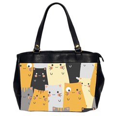 Seamless Pattern Cute Cat Cartoons Oversize Office Handbag (2 Sides) by Vaneshart