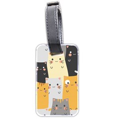 Seamless Pattern Cute Cat Cartoons Luggage Tag (two Sides) by Vaneshart