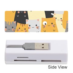 Seamless Pattern Cute Cat Cartoons Memory Card Reader (stick) by Vaneshart