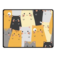 Seamless Pattern Cute Cat Cartoons Double Sided Fleece Blanket (small)  by Vaneshart