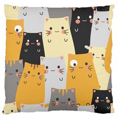 Seamless Pattern Cute Cat Cartoons Standard Flano Cushion Case (two Sides) by Vaneshart