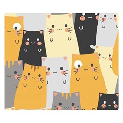 Seamless Pattern Cute Cat Cartoons Double Sided Flano Blanket (small)  by Vaneshart