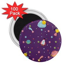 Space Travels Seamless Pattern Vector Cartoon 2 25  Magnets (100 Pack)  by Vaneshart