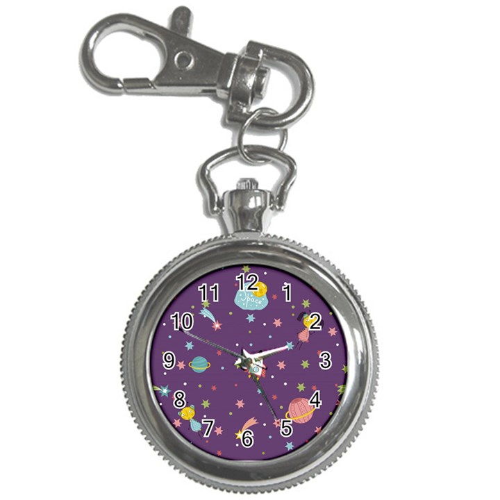 Space Travels Seamless Pattern Vector Cartoon Key Chain Watches